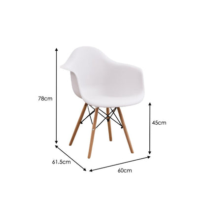 Combo Aura, Incluye Comedor y 4 Sillas con Espaldar en Color Blanco, medidas