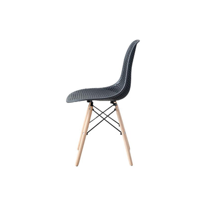 Silla Aira, Color Negro, con Espaldar y Patas en Madera, vista superior