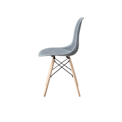 Silla Aira, Color Gris Oscuro, con Espaldar y Patas en Madera, vista superior