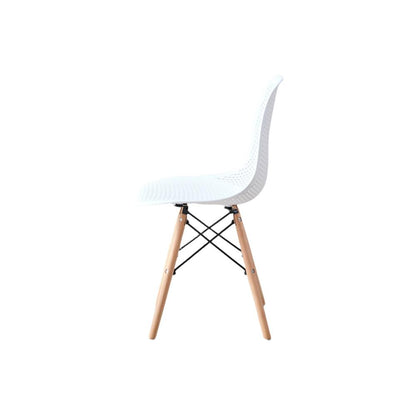 Set de 2 Sillas Aira, Color Blanco, con Espaldar y Patas en Madera