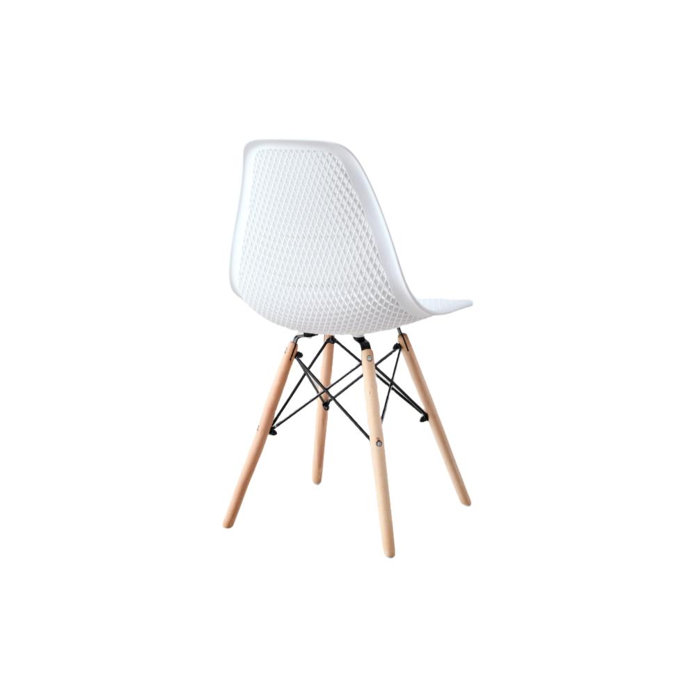 Set de 2 Sillas Aira, Color Blanco, con Espaldar y Patas en Madera