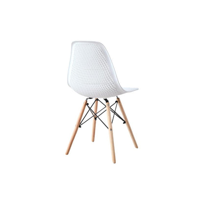 Set de 2 Sillas Aira, Color Blanco, con Espaldar y Patas en Madera