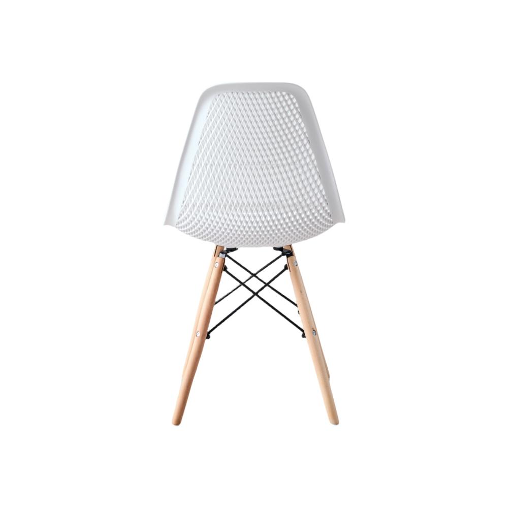 Set de 2 Sillas Aira, Color Blanco, con Espaldar y Patas en Madera