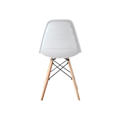 Set de 4 Sillas Aira, Color Blanco, con Espaldar y Patas en Madera