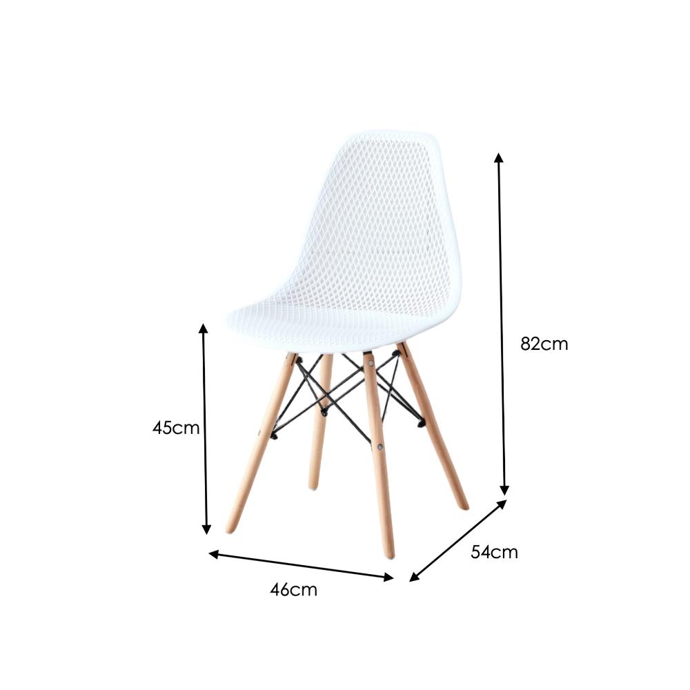 Juego de Comedor Luxe · 4 Sillas · Blanco