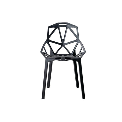 Silla Roxy, Color Negro, con Espaldar y Diseño Moderno, detalle de patas