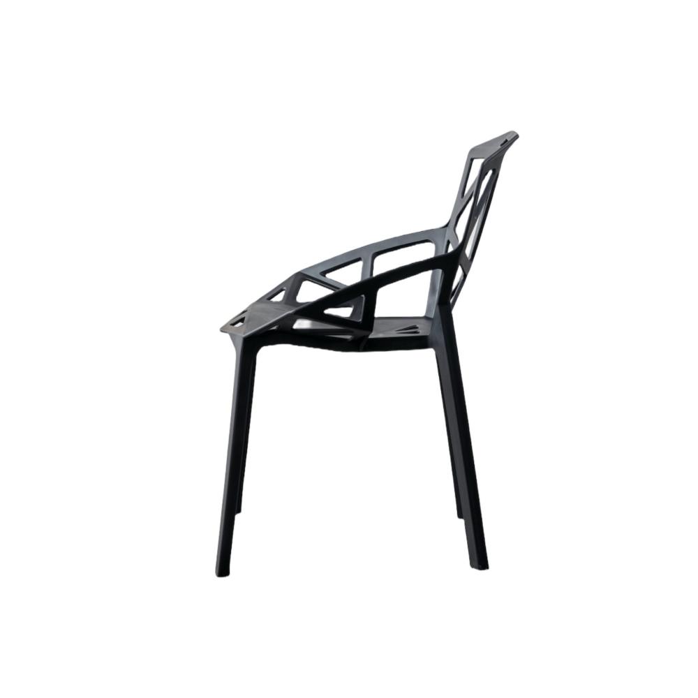 Silla Roxy, Color Negro, con Espaldar y Diseño Moderno, vista frontal