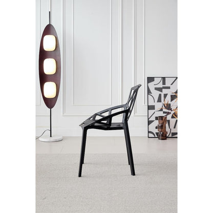 Silla Roxy, Color Negro, con Espaldar y Diseño Moderno, detalle