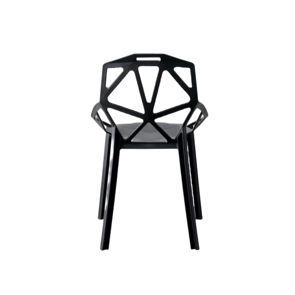 Silla Roxy, Color Negro, con Espaldar y Diseño Moderno, detalle
