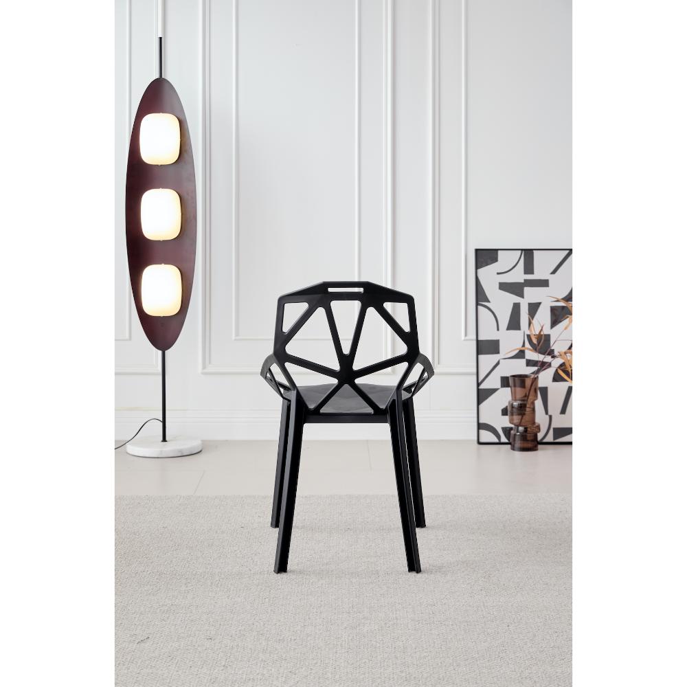 Silla Roxy, Color Negro, con Espaldar y Diseño Moderno, en ambiente