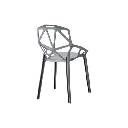 Set de 2 Sillas Roxy, Color Gris Oscuro, con Espaldar y Diseño Moderno, detalle interior