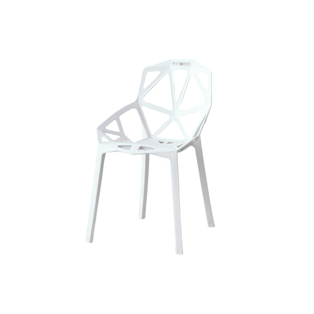 Silla Roxy, Color Blanco, con Espaldar y Diseño Moderno, vista en perspectiva