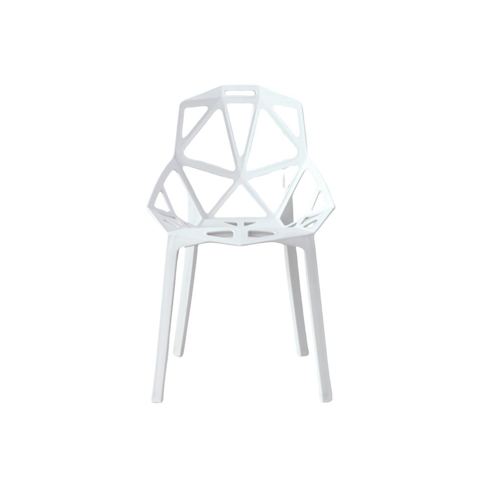 Silla Roxy, Color Blanco, con Espaldar y Diseño Moderno, detalle de patas