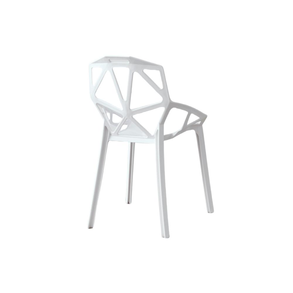 Silla Roxy, Color Blanco, con Espaldar y Diseño Moderno, vista lateral