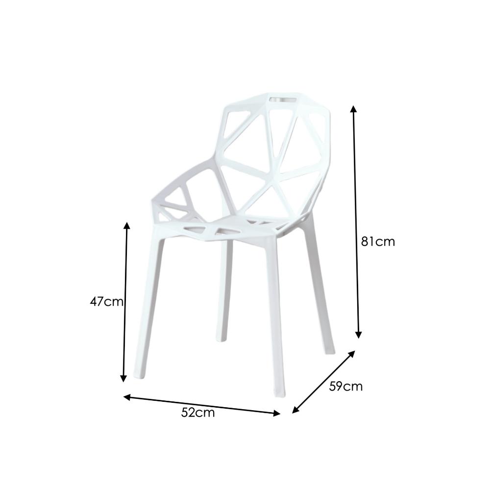 Silla Roxy, Color Blanco, con Espaldar y Diseño Moderno, detalle