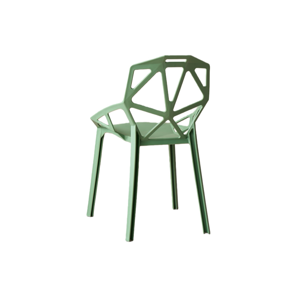 Silla Roxy, Color Verde, con Espaldar y Diseño Moderno, abierto