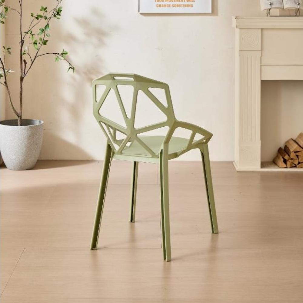Silla Roxy, Color Verde, con Espaldar y Diseño Moderno X4