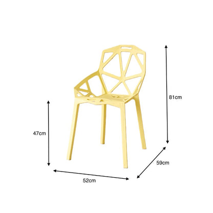 Silla Roxy, Color Amarillo, con Espaldar y Diseño Moderno, vista en perspectiva