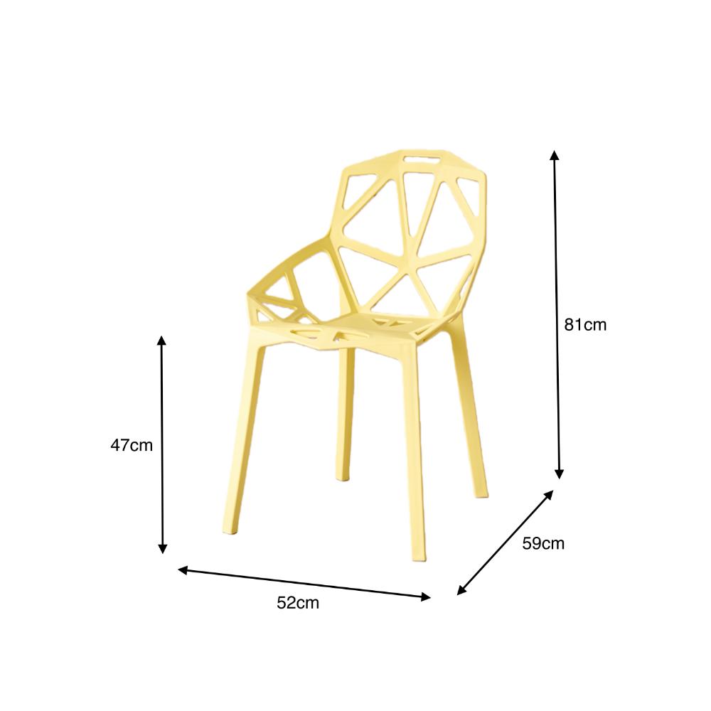 Silla Roxy, Color Amarillo, con Espaldar y Diseño Moderno, vista en perspectiva