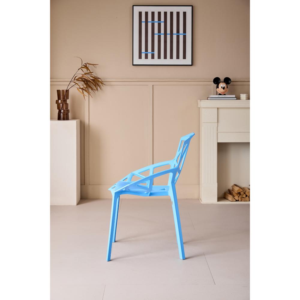 Silla Roxy, Color Azul, con Espaldar y Diseño Moderno, detalle