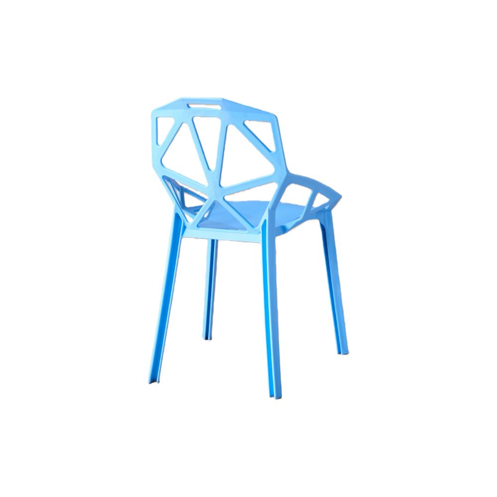 Silla Roxy, Color Azul, con Espaldar y Diseño Moderno, abierto