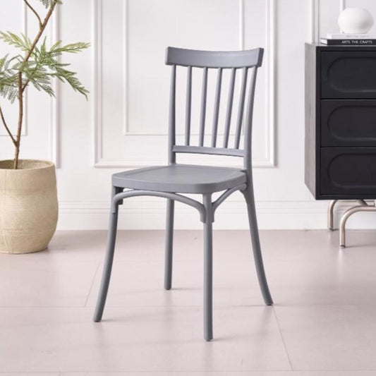 Silla Claus, Color Gris Oscuro, con Espaldar y Diseño Minimalista