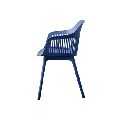 Silla con Cojín Max, Color Azul, con Espaldar en Rejilla, detalle de acabado