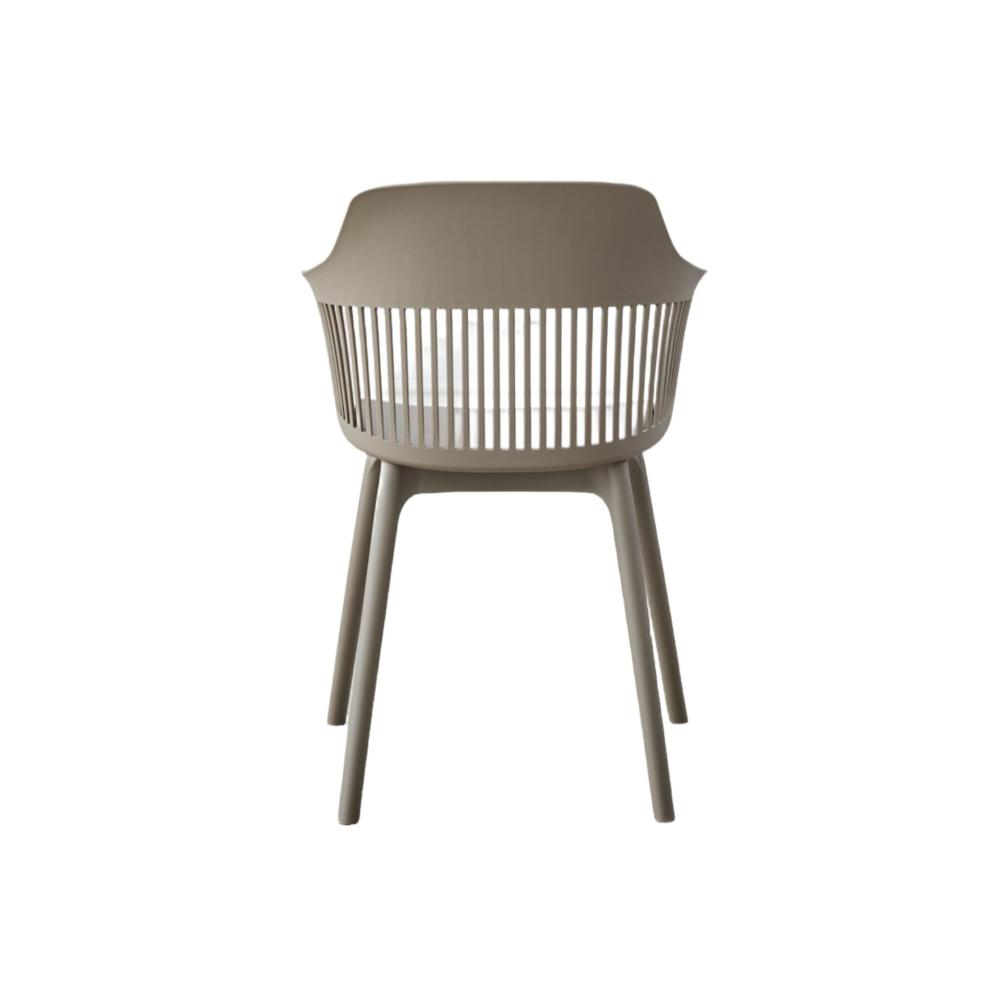 Silla Max taupe con cojín y espaldar en rejilla, abierto