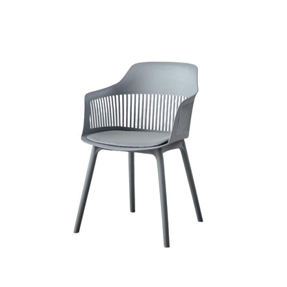 Silla con Cojín Max, Color Gris Oscuro, con Espaldar en Rejilla, detalle interior