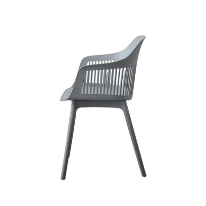 Silla con Cojín Max, Color Gris Oscuro, con Espaldar en Rejilla, detalle de patas