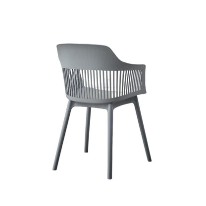 Silla con Cojín Max, Color Gris Oscuro, con Espaldar en Rejilla, vista frontal
