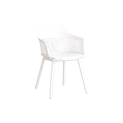 Silla con Cojín Max, Color Blanco, con Espaldar en Rejilla, medidas