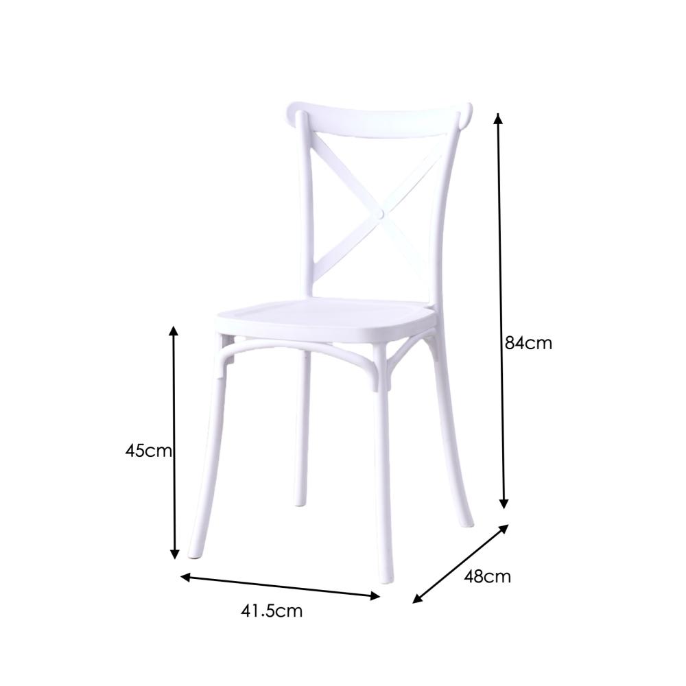 Combo Artera, Incluye Comedor y 4 Sillas con Espaldar Color Blanco grafito, vista posterior
