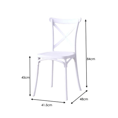 Combo Artera, Incluye Comedor y 4 Sillas con Espaldar Color Blanco grafito, vista posterior