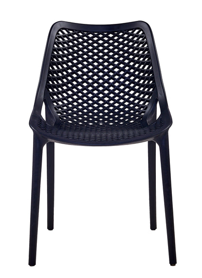Silla Miame, Negro, con Espaldar y Reposa Brazos, vista posterior
