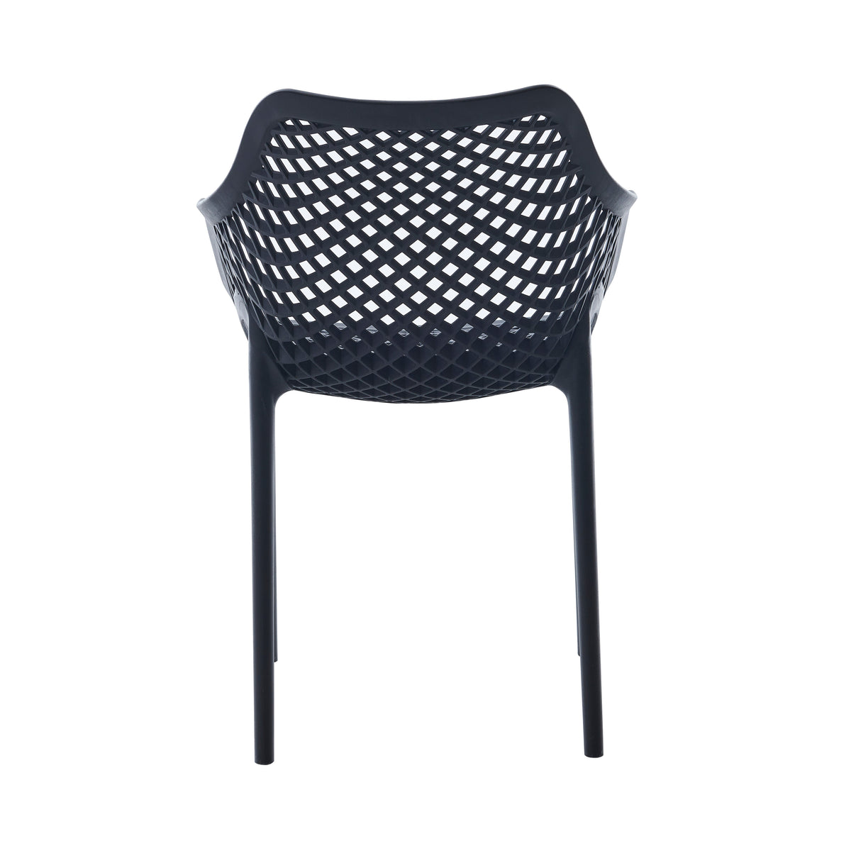 Set de 4 Sillas con Brazos Miame, Negro, con Espaldar y Diseño Moderno