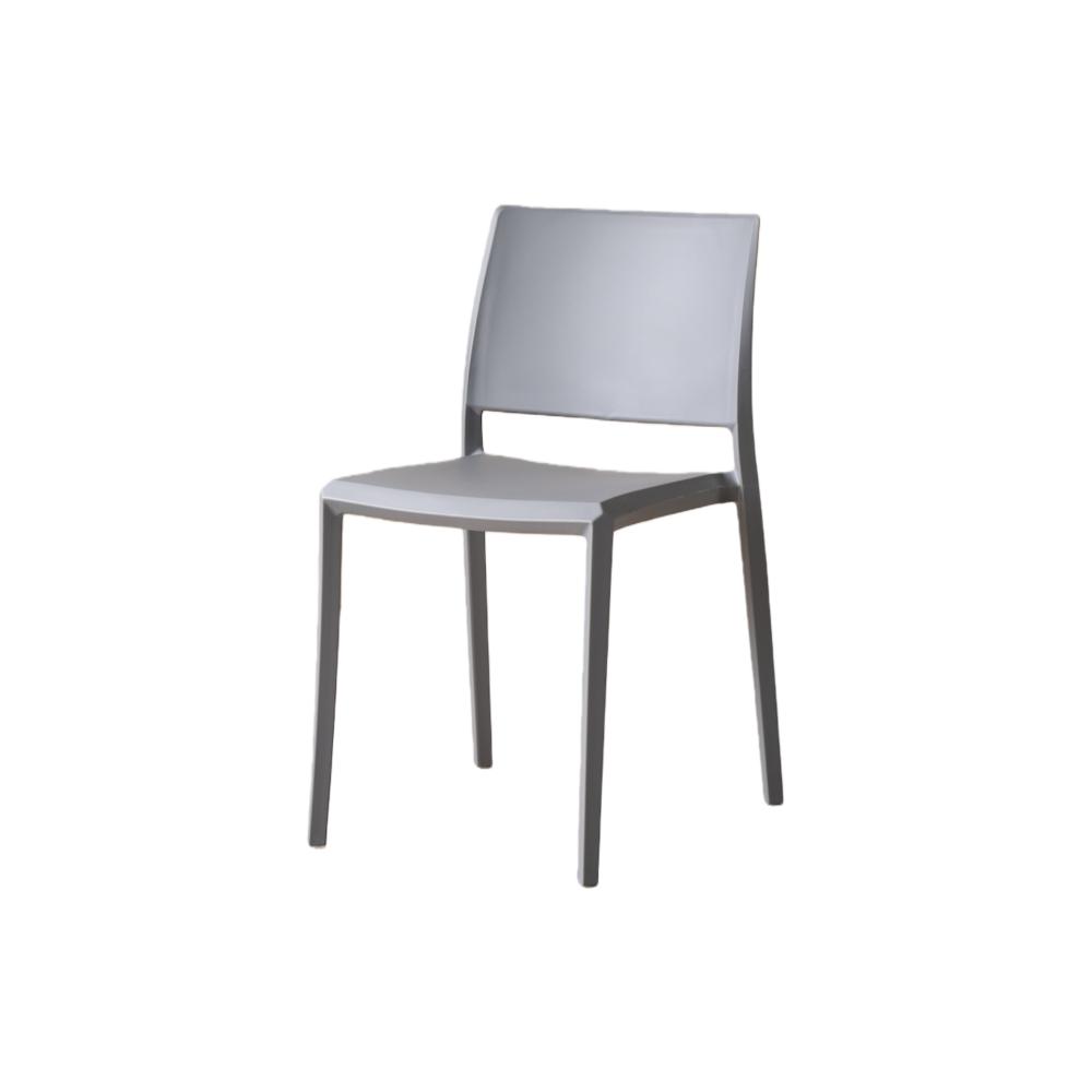 Set de 4 Sillas Toledo, Color Gris, con Espaldar Liso y Cuadrado, Diseño Moderno
