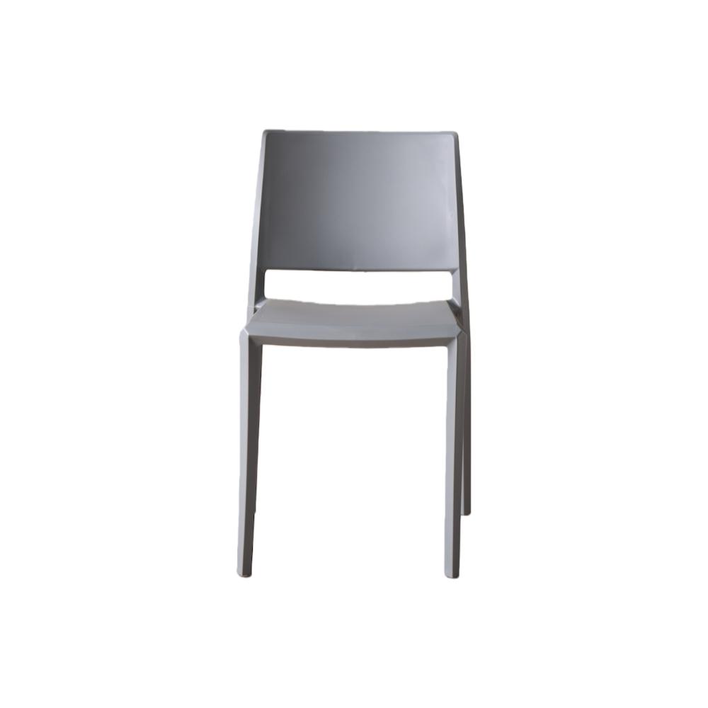 Set de 4 Sillas Toledo, Color Gris, con Espaldar Liso y Cuadrado, Diseño Moderno