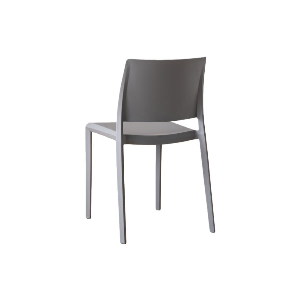 Set de 4 Sillas Toledo, Color Gris, con Espaldar Liso y Cuadrado, Diseño Moderno