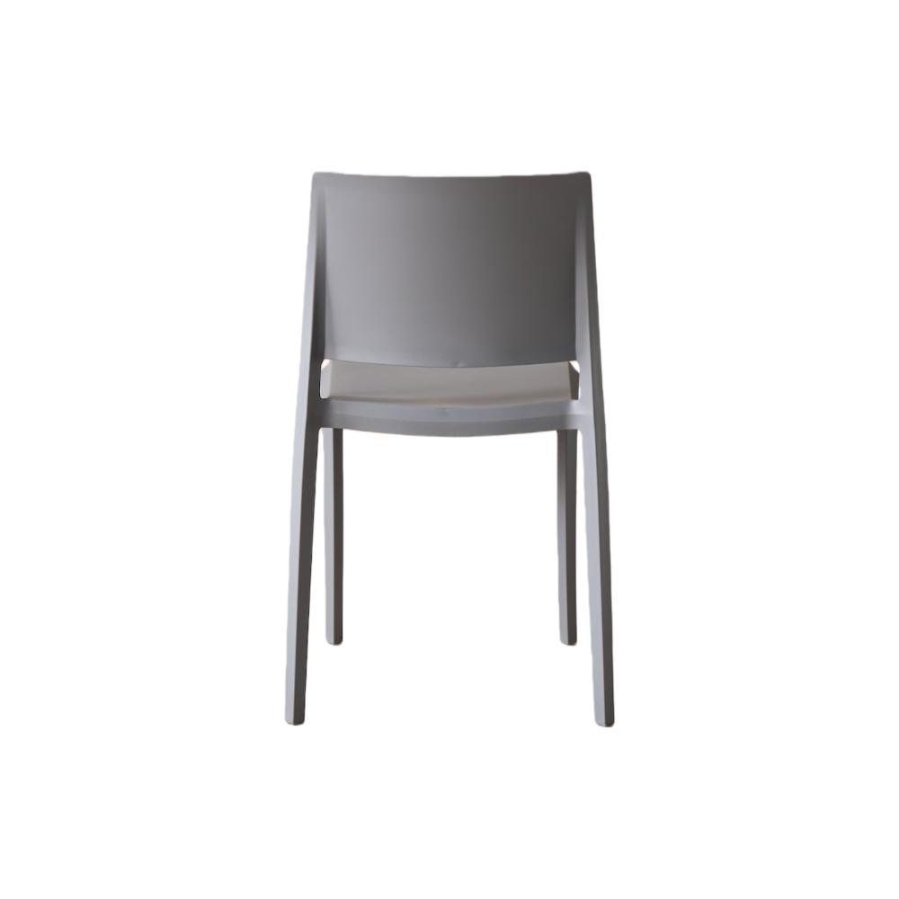 Set de 4 Sillas Toledo, Color Gris, con Espaldar Liso y Cuadrado, Diseño Moderno
