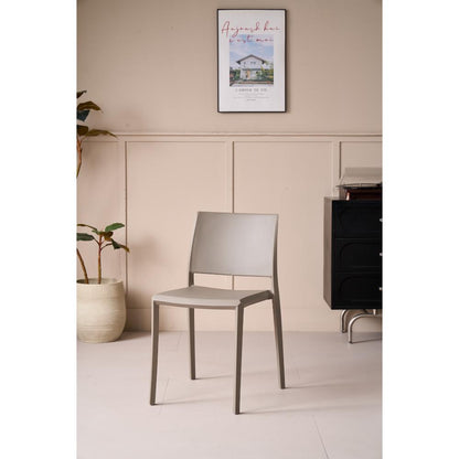 Silla Toledo, Color Taupe, con Espaldar Liso y Cuadrado, Diseño Moderno