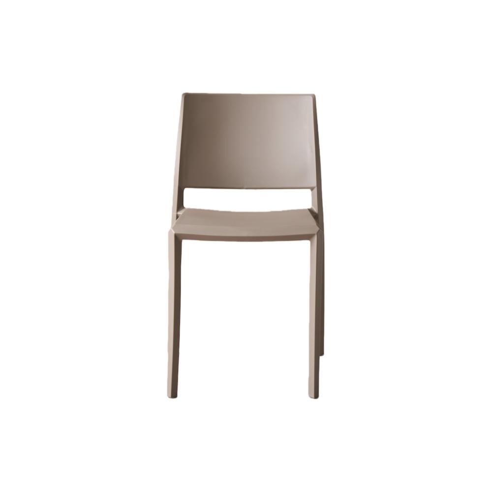 Silla Toledo, Color Taupe, con Espaldar Liso y Cuadrado, Diseño Moderno