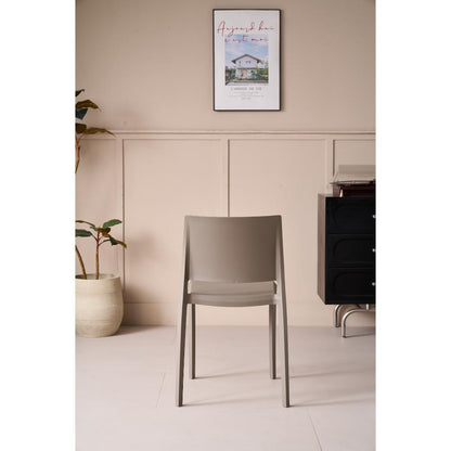 Silla Toledo, Color Taupe, con Espaldar Liso y Cuadrado, Diseño Moderno