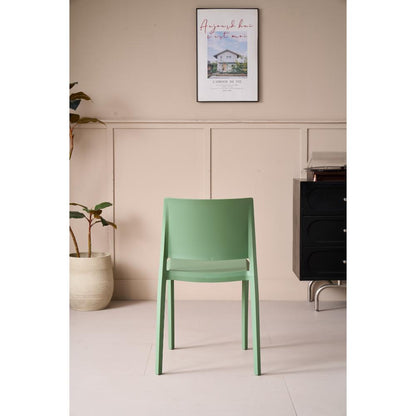 Set de 2 Sillas Toledo, Color Verde, con Espaldar Liso y Cuadrado, Diseño Moderno