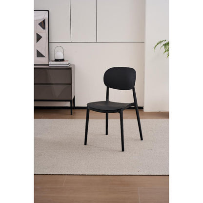 Silla Milán, Color Negro, con Espaldar y Diseño Moderno, vista frontal
