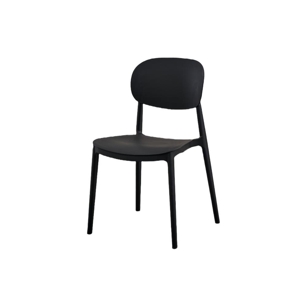 Silla Milán, Color Negro, con Espaldar y Diseño Moderno, medidas