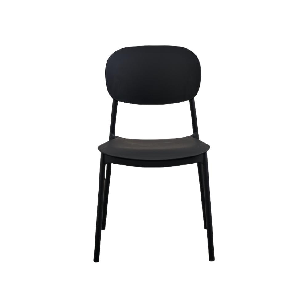 Silla Milán, Color Negro, con Espaldar y Diseño Moderno, detalle de acabado