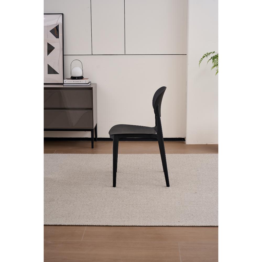 Silla Milán, Color Negro, con Espaldar y Diseño Moderno, detalle