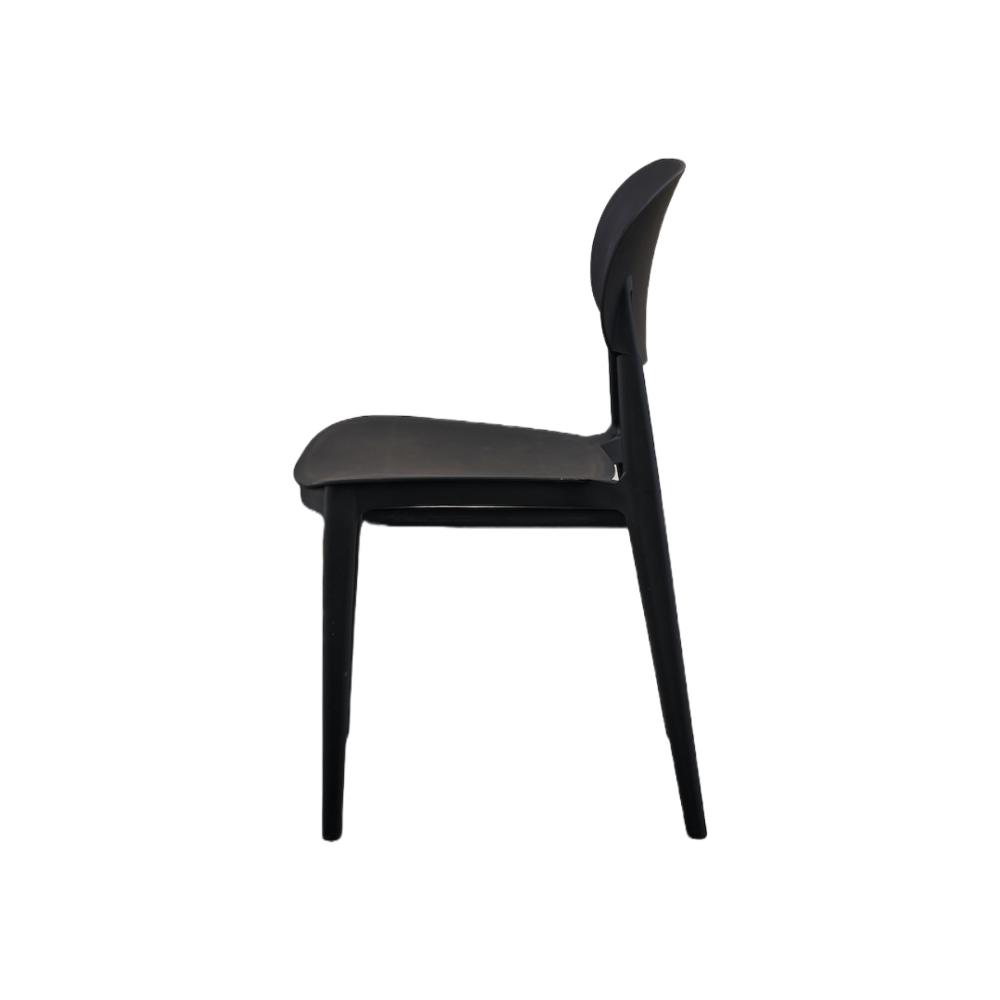 Silla Milán, Color Negro, con Espaldar y Diseño Moderno, vista superior
