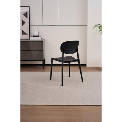 Silla Milán, Color Negro, con Espaldar y Diseño Moderno, vista posterior